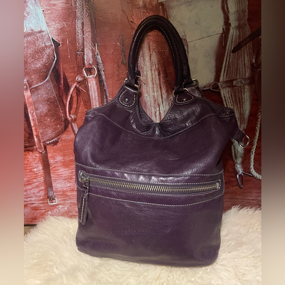 Roots Lauren purple leather bag # 1